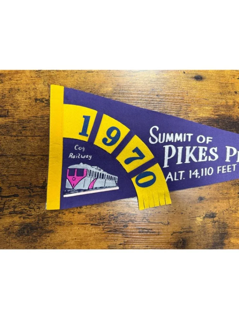 Vintage 1970 Summit of Pikes Peak pennant